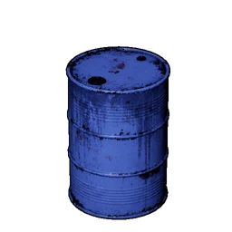 Baril en métal bleu