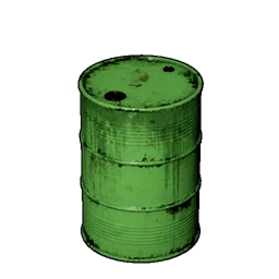 Baril en métal vert