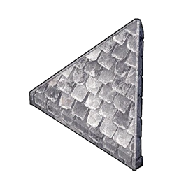 Techo triangular inclinado de piedra